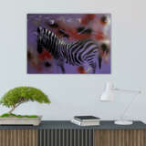 Purple zebra Paperboard Mixed media on paper decorative Animalistic Ukraine 2023 - photo 3
