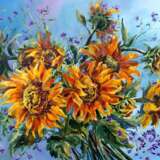 „Solar-Blumen“ Leinwand Ölfarbe Impressionismus Stillleben 2013 - Foto 1