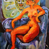 “Bright posing woman” Canvas Oil paint Expressionist Everyday life 2012 - photo 1