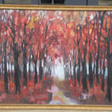 «Красные деревья» Canvas Oil paint Expressionism Landscape painting 2014 - photo 2
