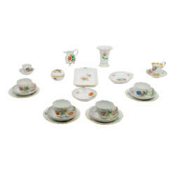 MEISSEN 22-piece set with floral decorations, 1st choice, 19th/20th c.: