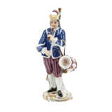 MEISSEN 'Crier with drum and flute', 1st choice, 20th c. - фото 1