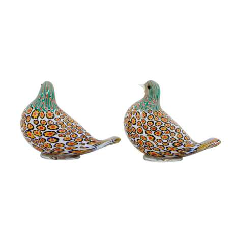 PAIR OF MURANO GLASS DOVES, - фото 2