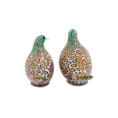PAIR OF MURANO GLASS DOVES, - фото 3
