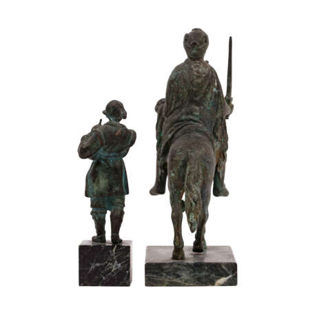 2 REPLICas: "Equestrian statuette Charlemagne" and "Bagpiper", - Foto 3