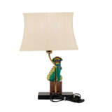 Colored glazed guardian lion as a table lamp, - Foto 4