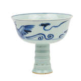 Blue and white bowl with foot. CHINA, 19th century, - photo 1
