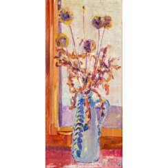 MONOGRAMMIST 'HH' (PAINTER/IN 20th c.), "Still life of flowers in complementary colors",