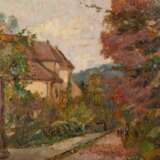 PAINTER/IN 20th century, "Village street at the edge of the forest", - Foto 3