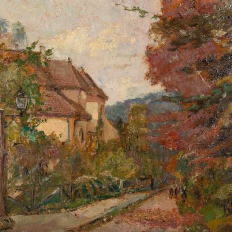 PAINTER/IN 20th century, "Village street at the edge of the forest", - Foto 3