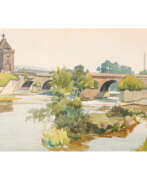Karl Fuchs. FUCHS, KARL (1872-1968), "Bridge over the Neckar near Esslingen",
