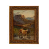 OSWALD, CHARLES W. (19th-20th c.) "Scottish Landscape with Three Highland Cattle". - фото 2