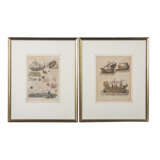 SCHMUTZER, JACOB XAVER & RIEDER (18th/19th c.), 2 scenes from shipbuilding "Verm. objects", - photo 1
