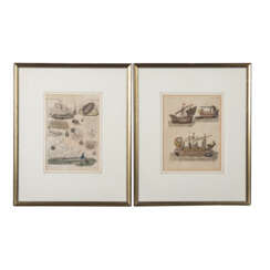SCHMUTZER, JACOB XAVER & RIEDER (18th/19th c.), 2 scenes from shipbuilding "Verm. objects",