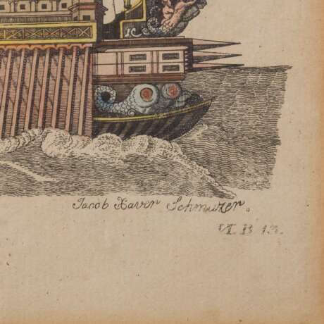 SCHMUTZER, JACOB XAVER & RIEDER (18th/19th c.), 2 scenes from shipbuilding "Verm. objects", - фото 3