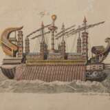 SCHMUTZER, JACOB XAVER & RIEDER (18th/19th c.), 2 scenes from shipbuilding "Verm. objects", - фото 4
