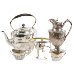 ENGLAND 5-piece set, silver-plated/silver, 19th/20th c.:
