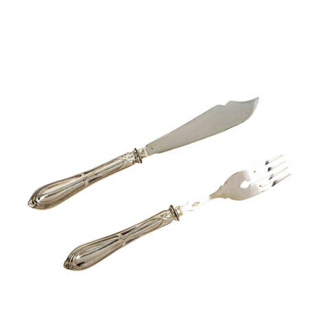 WILKENS 12-piece fish cutlery for 6 persons, around 1900. - Foto 5