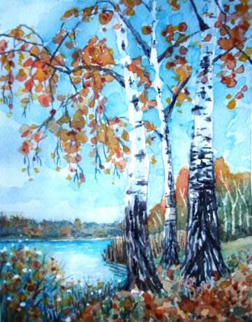 Картина «Осень», Акварельная бумага, Акварель, Пейзаж, Украина, 2023 г. - фото 1