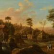 Landschaft mit Wassermühle und Reiter - Auktionsarchiv