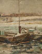 Winterlandschaft mit Rheinkähnen