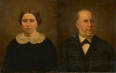 Zwei Gemälde: Porträts der Johanna Biesenbach-Sarter (1830-1882) und des Jakob Biesenbach (1828-1906)