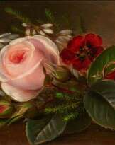 Stillleben mit Rosenblüte