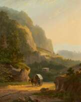 Mountain Landscape with Covered Wagon