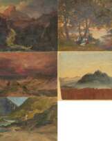 Konvolut aus fünf Ölstudien