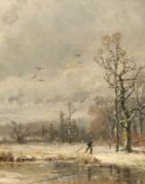 Reisigsammler in verschneiter Landschaft