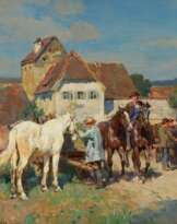 Pferdemarkt vor der Stadtmauer