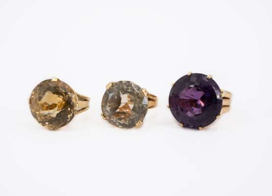 Mixed lot: Three quartz rings - photo 1