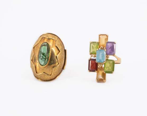 Mixed lot: Two gemstone rings - Foto 1