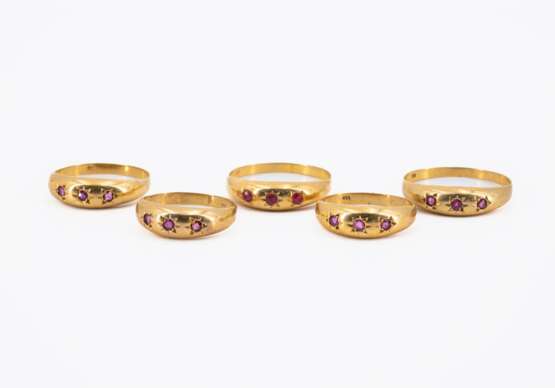 Mixed lot: 5 gemstone rings - Foto 1