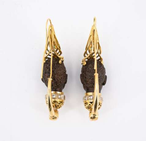 Gemstone-wood earrings - фото 3