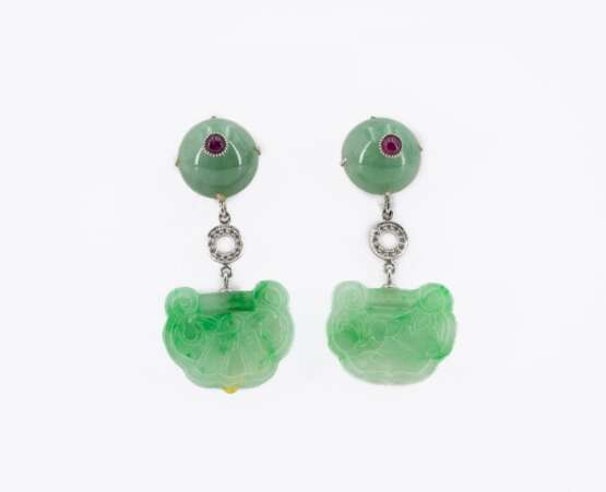 Jade Diamond Earrings - фото 1