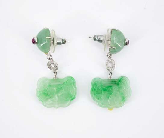 Jade Diamond Earrings - фото 2