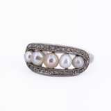 Natural Pearl Diamond Ring - photo 1