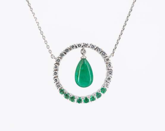 Gemstone-Diamond Pendant Necklace - Foto 1