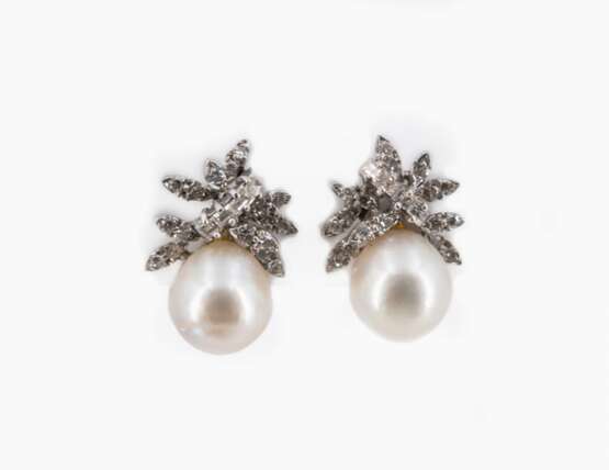 Pearl Diamond Ear Studs/Clips - photo 1