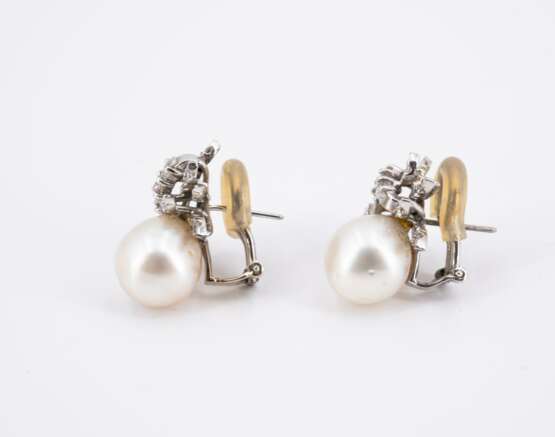 Pearl Diamond Ear Studs/Clips - photo 2