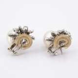 Pearl Diamond Ear Studs/Clips - photo 3