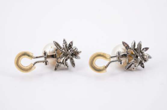 Pearl Diamond Ear Studs/Clips - photo 4