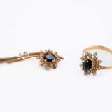 Sapphire-Diamond Set: Brooch and Ring - Foto 1
