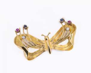 Gemstone Diamond Brooch