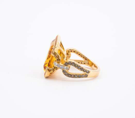 Citrine Diamond Ring - фото 3