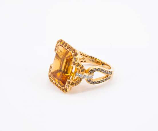 Citrine Diamond Ring - photo 1