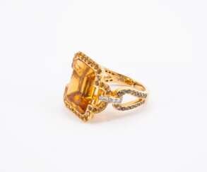 Citrine Diamond Ring