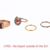 Mixed lot: Four Gemstone-Gold Rings - Foto 1