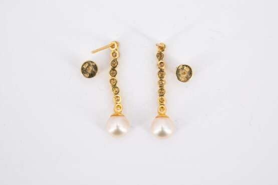 Pearl Diamond Earrings - фото 3